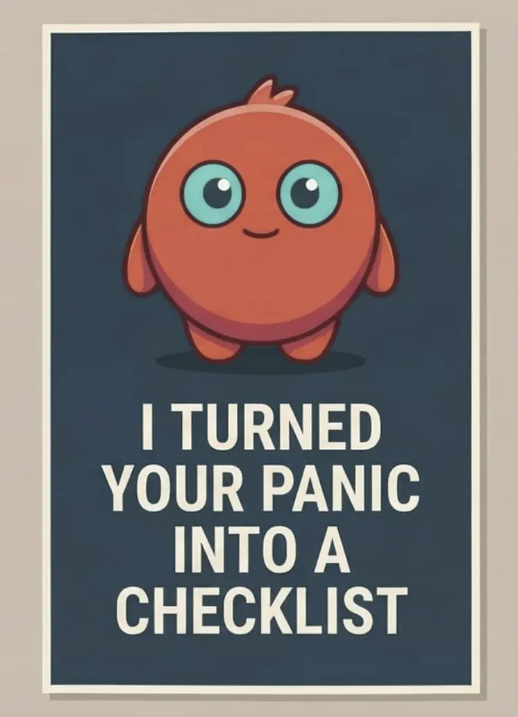 I turned your panic into a checklist