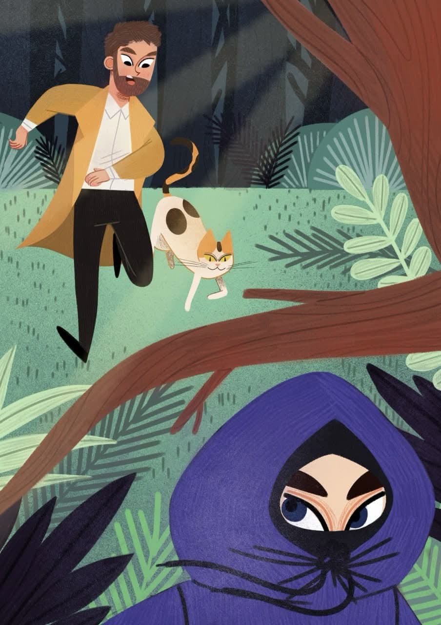Before: Forest chase — consistent character identity across animated scene